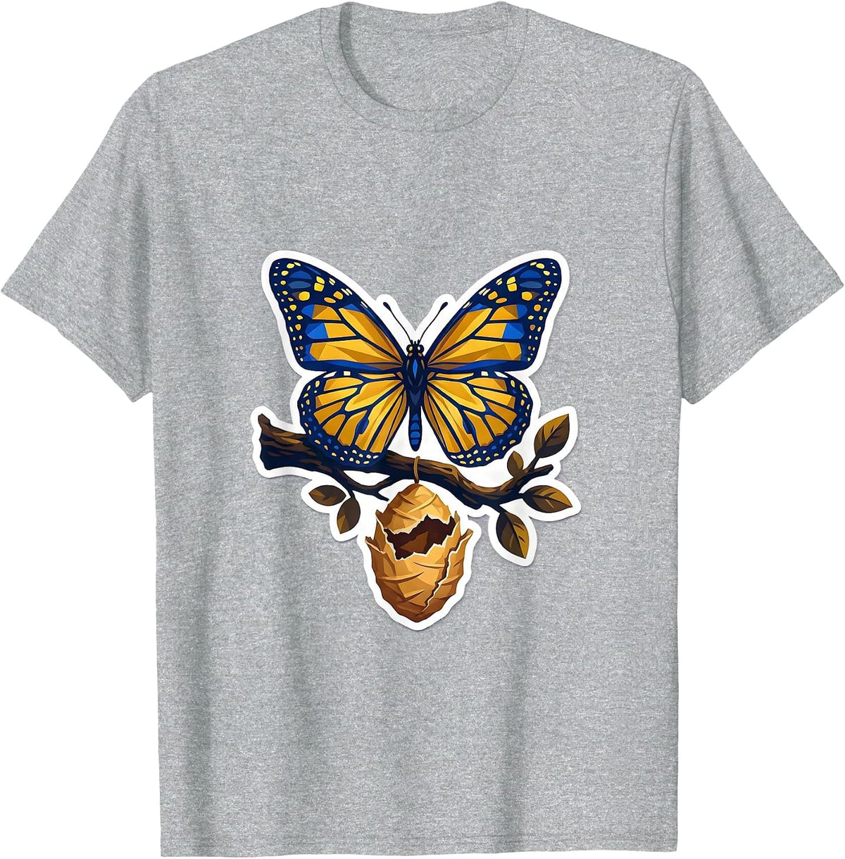Men's Down Syndrome Awareness Butterfly Emerging Cocoon T-Shirt - Heather Grey