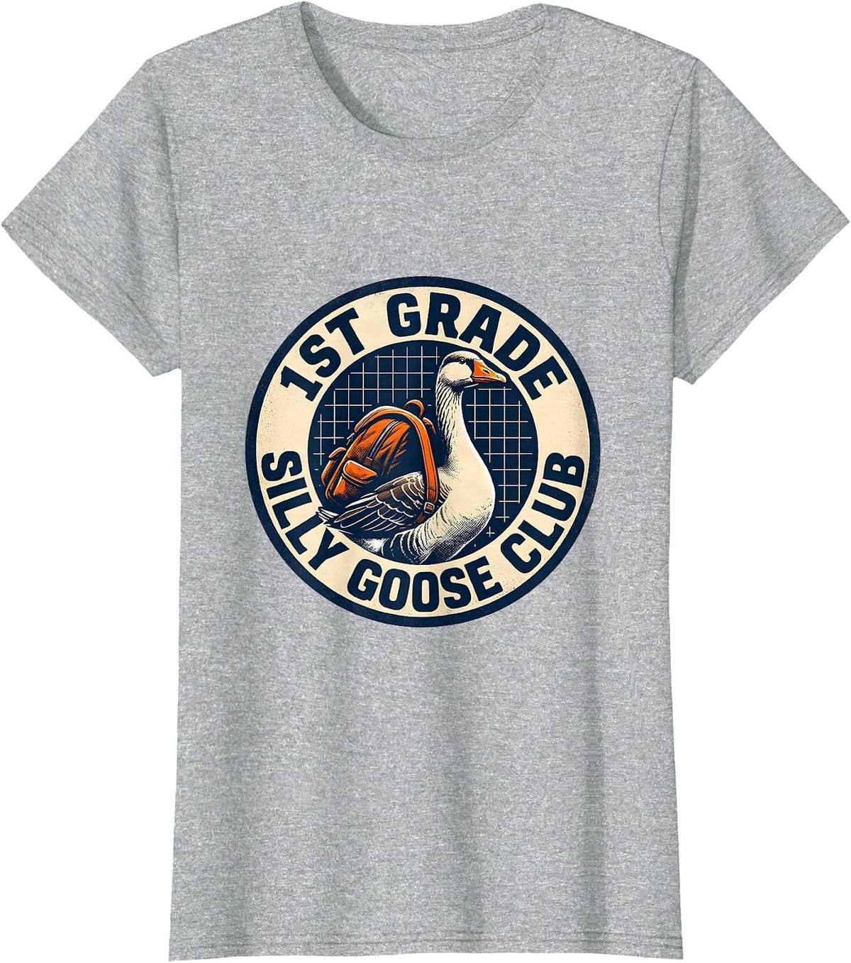 Women's 1st Grade Silly Goose Club Funny Teacher Back To School T-Shirt - Heather Grey