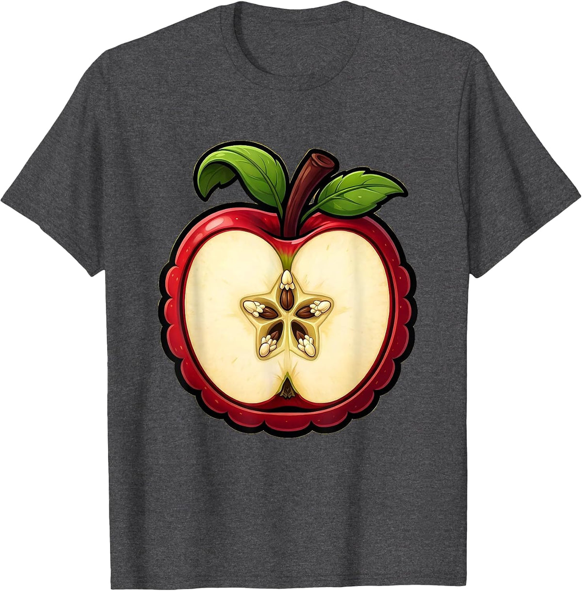 Apple Star Seed Pattern Play Is Learning Teacher T-Shirt - Dark Heather Grey
