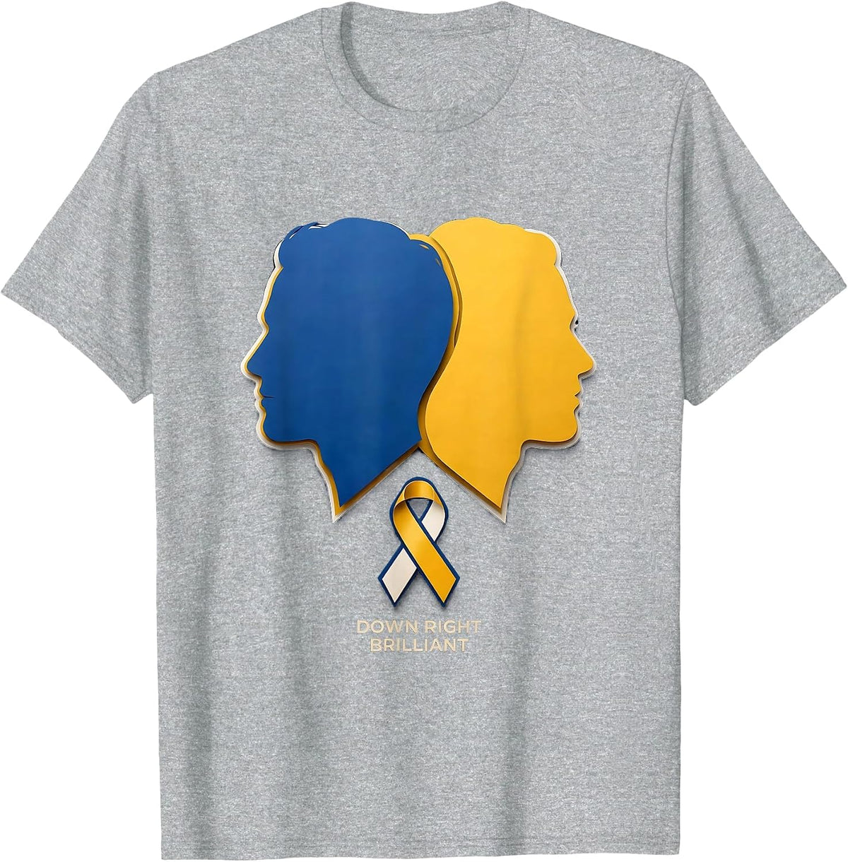 Men's Down Right Brilliant Paper Cutout Down Syndrome Awareness T-Shirt - Heather Grey