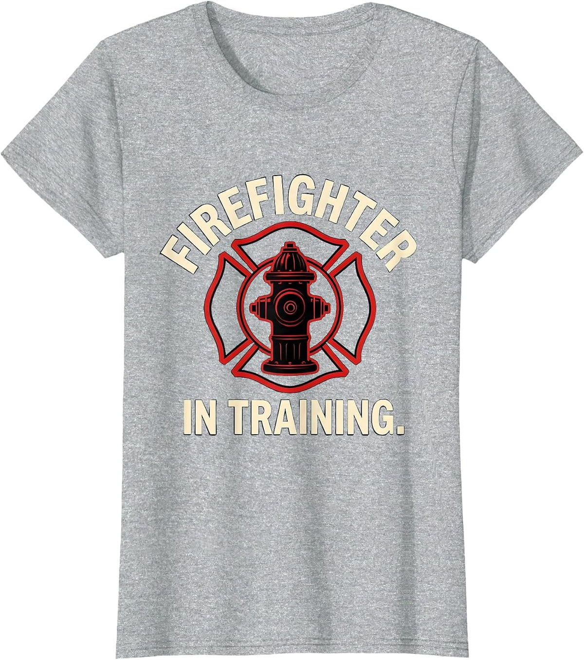 Firefighter In Training Cute Toddler Future Fireman Gift T-Shirt - Heather Grey