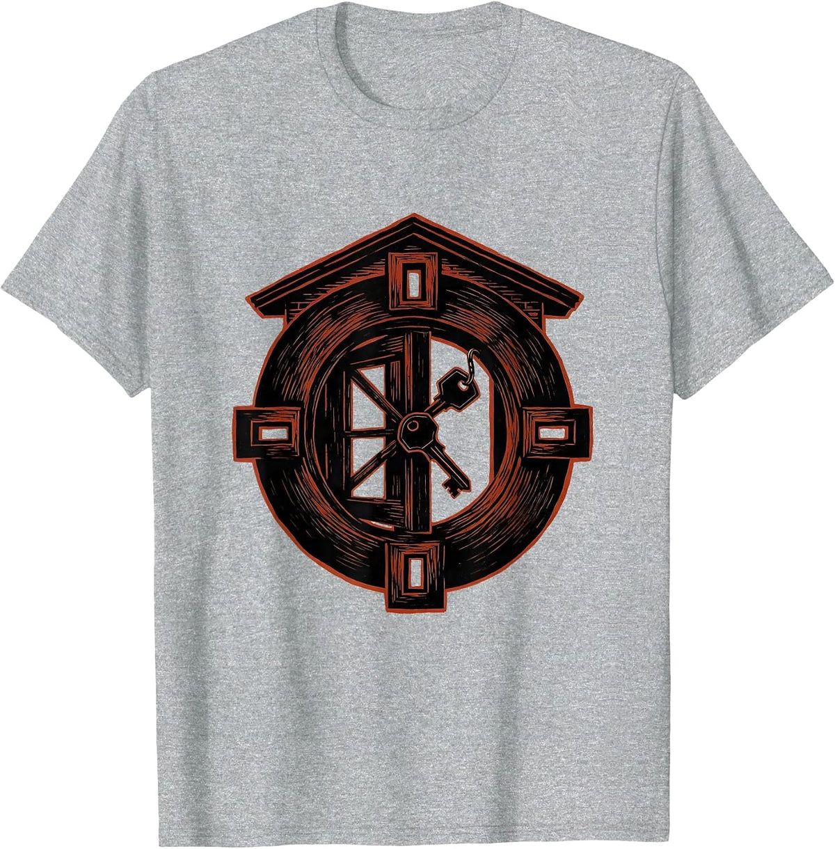 Men's Interlocked Door Realtor Humor Real Estate Agent Gift T-Shirt - Heather Grey