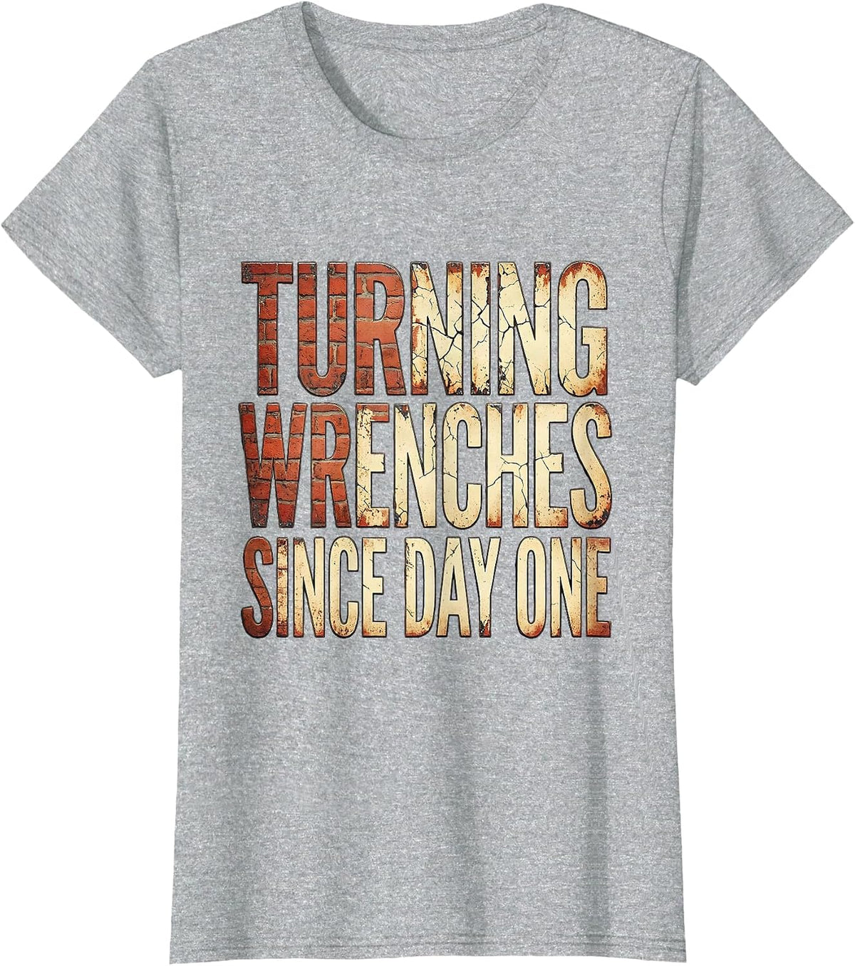 Women's Turning Wrenches Since Day One Mechanic Design T-Shirt - Heather Grey