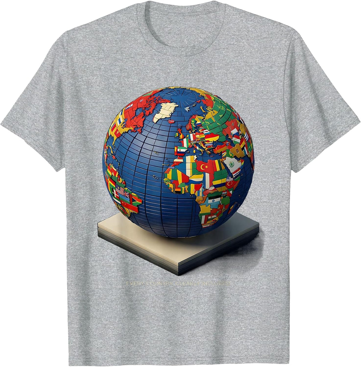 Men's Every Country Clearly Included Geography Lover Travel T-Shirt - Heather Grey