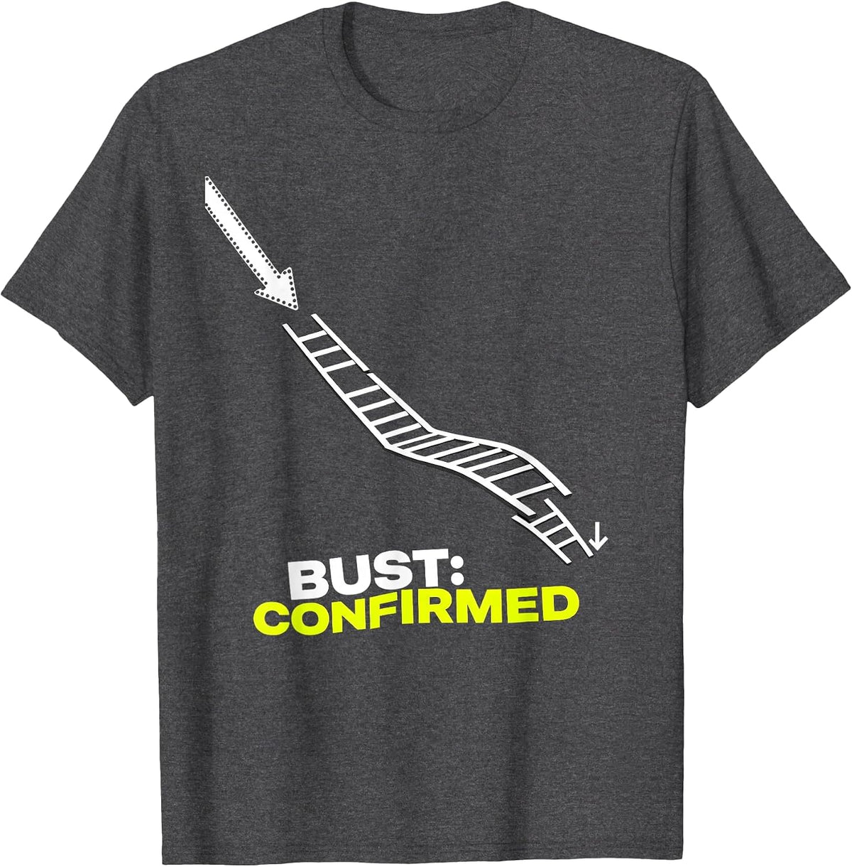 Men's Bust Confirmed New Wave Typography Storm Chaser Tornado T-Shirt - Dark Heather Grey