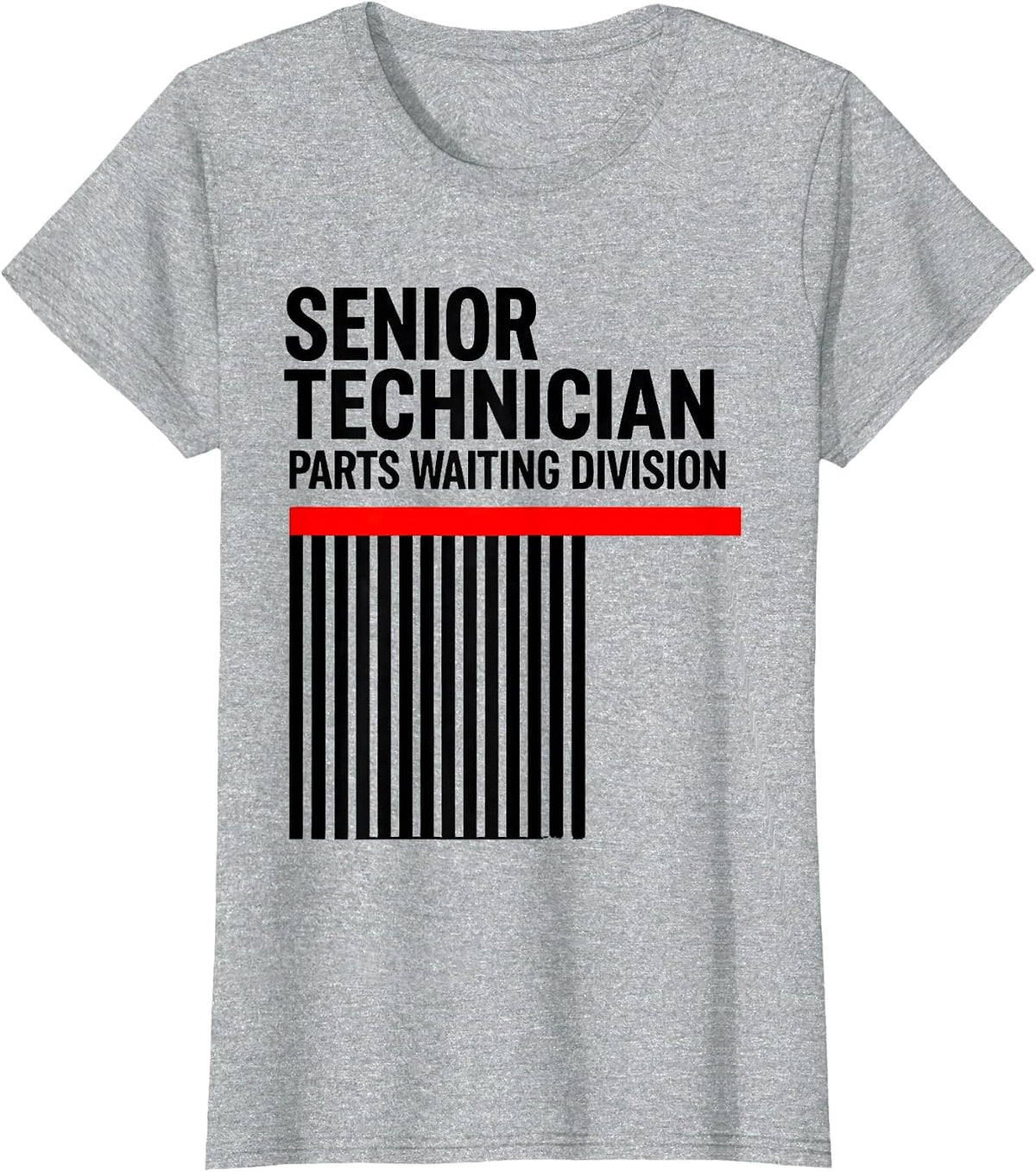 Women's Senior Technician Parts Waiting Division Funny Mechanic T-Shirt - Heather Grey