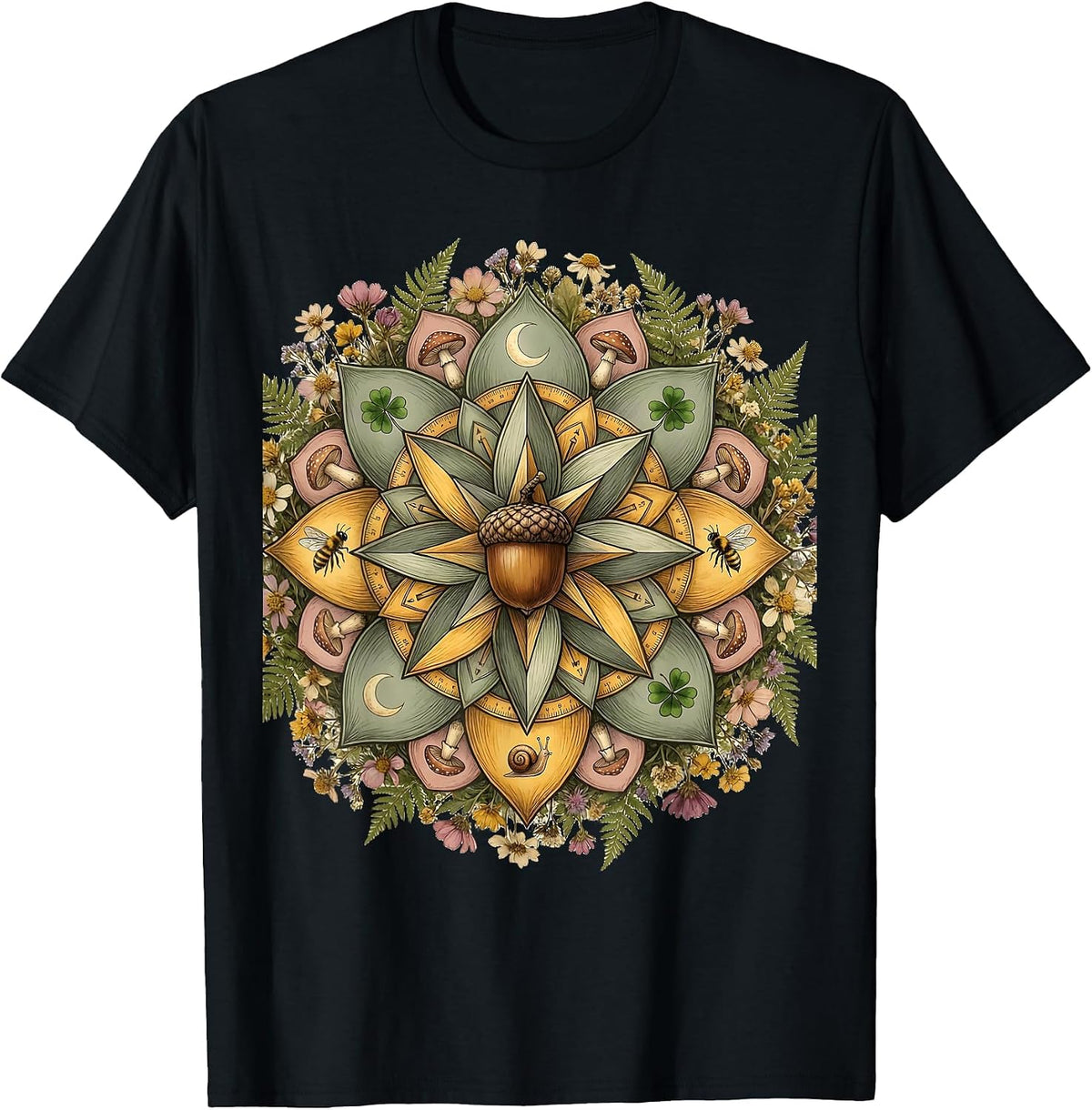 Men's 4th Grade Teacher Geometric Mandala Design T-Shirt - Black