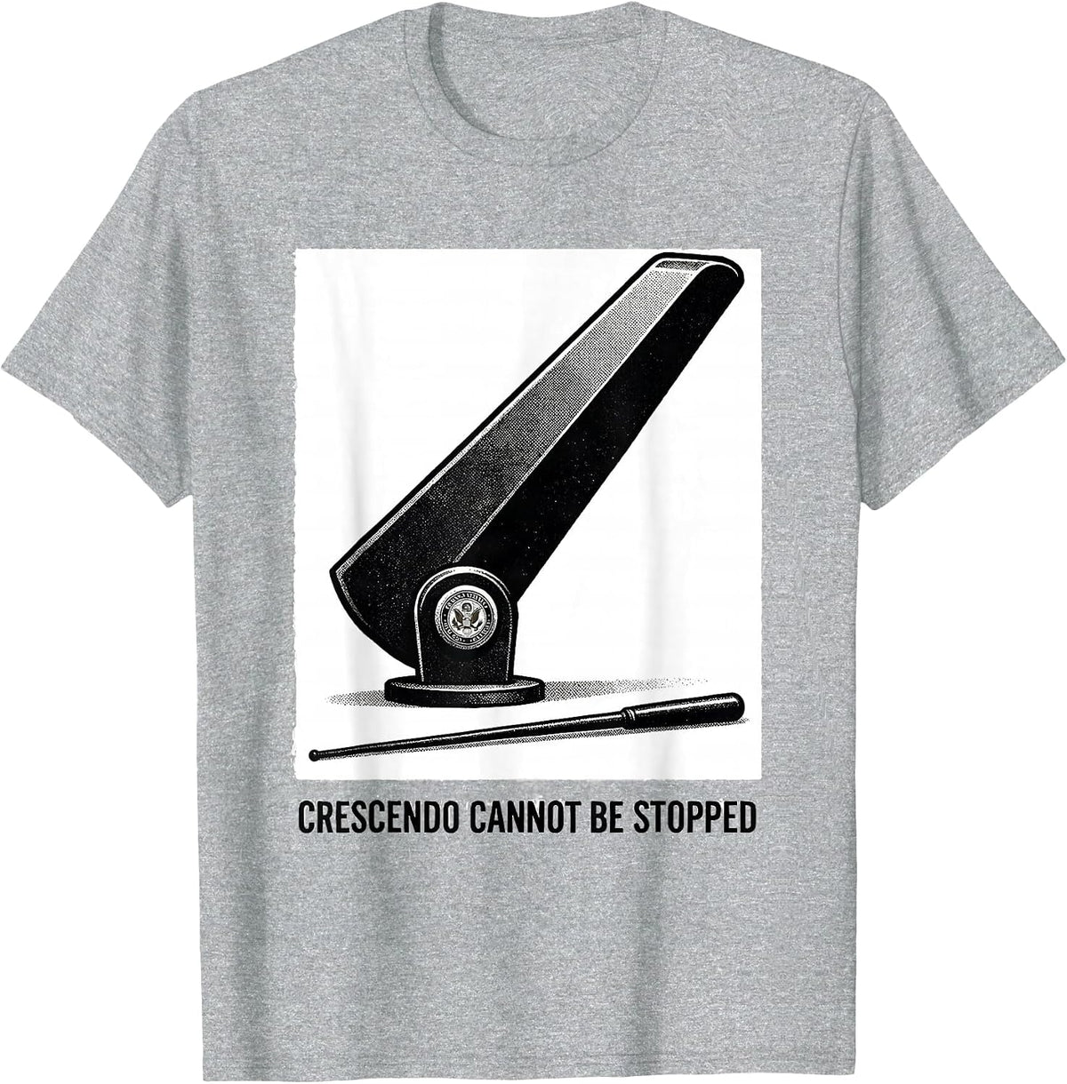 Men's Crescendo Cannot Be Stopped Funny Music Teacher Gift T-Shirt - Heather Grey
