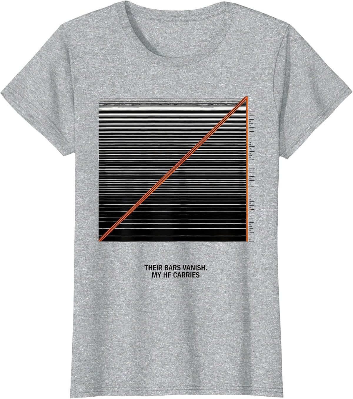 Women's Their Bars Vanish My HF Carries Funny Ham Radio Operator T-Shirt - Heather Grey