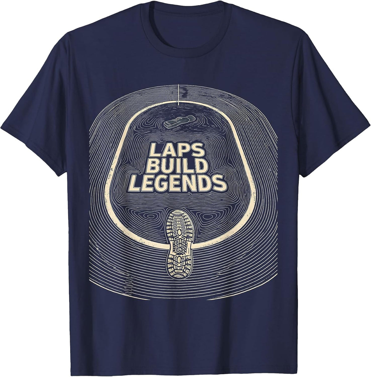 Laps Build Legends Funny PE Teacher Appreciation Gym Class T-Shirt - Navy Blue