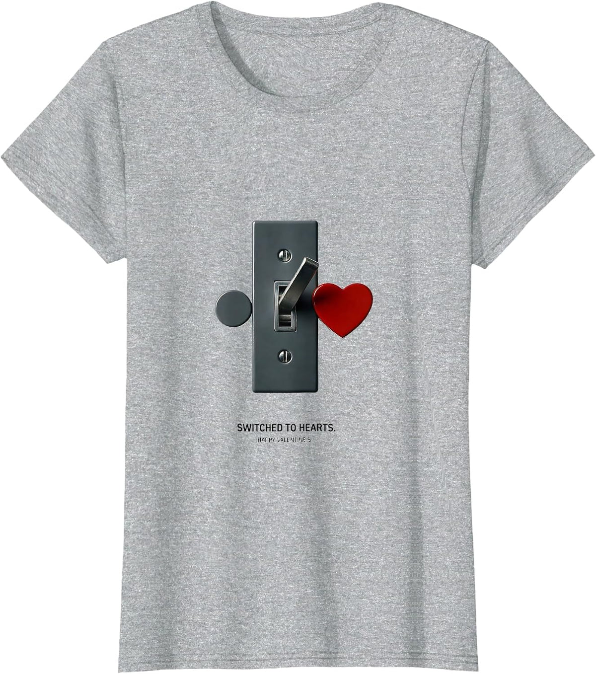 Women's Switched To Hearts Happy Valentine's Optometrist Eye-Care T-Shirt - Heather Grey