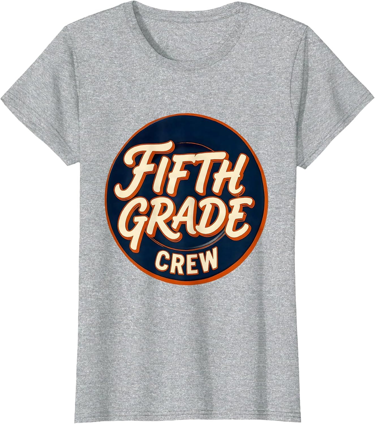 Women's Fifth Grade Crew Retro Teacher Student Back To School T-Shirt - Heather Grey