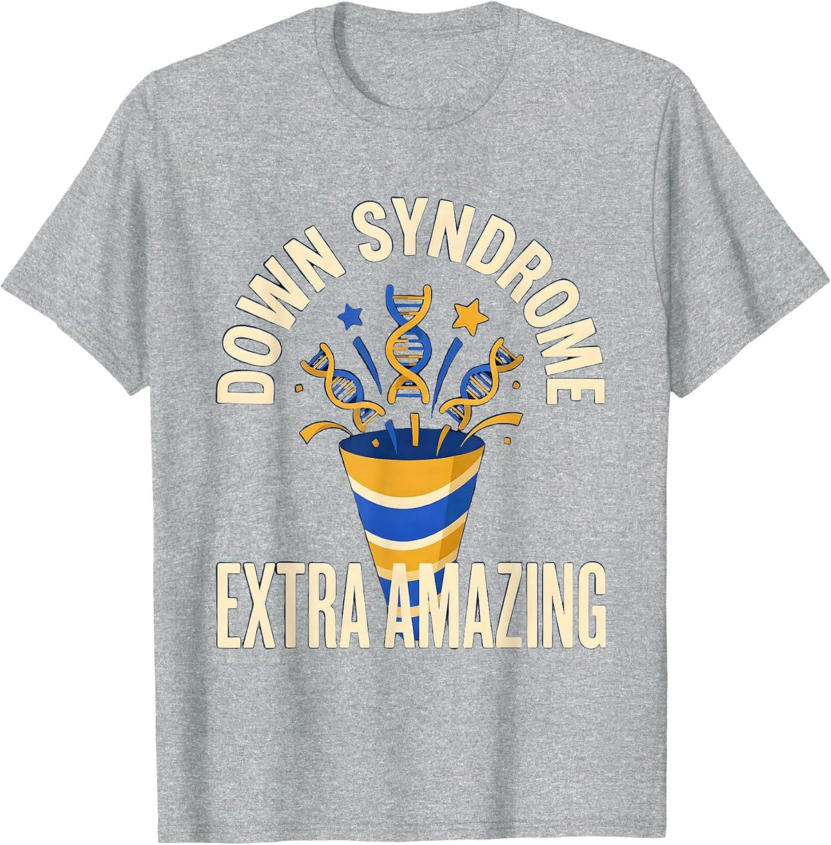Men's Down Syndrome, Extra Amazing Supportive Family Awareness T-Shirt - Heather Grey