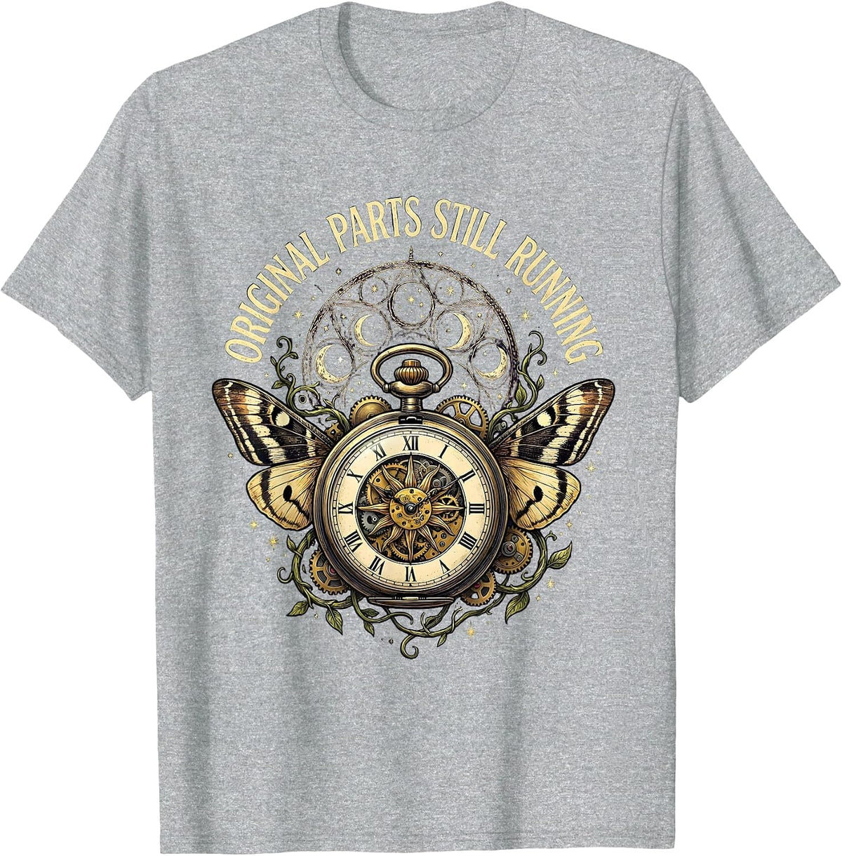 Men's Original Parts Still Running Vintage Mechanic Design T-Shirt - Heather Grey