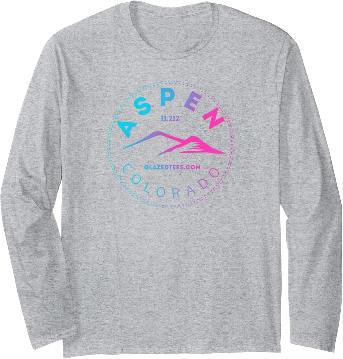 Aspen Colorado - Rocky Mountain Retro Hiking & Camping Long Sleeve T-Shirt - Adult Unisex Heather Grey