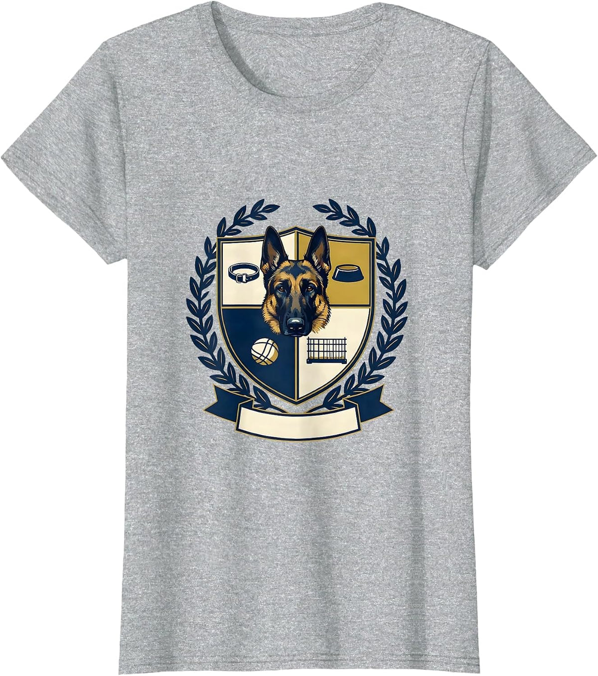 Women's Belgian Malinois Heraldic Shield Dog Owner Pride T-Shirt - Heather Grey