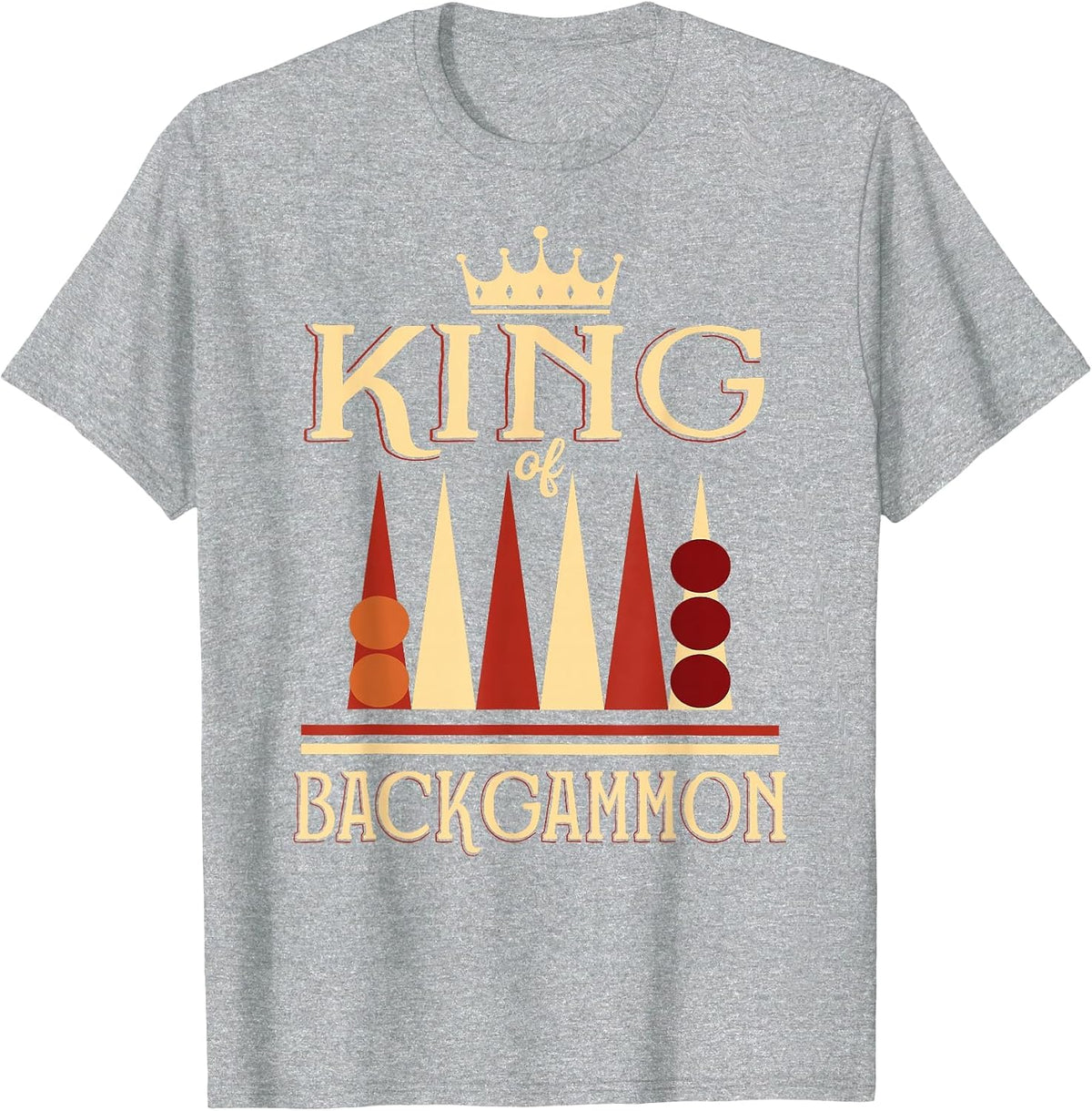King of Backgammon T-Shirt - Heather Grey