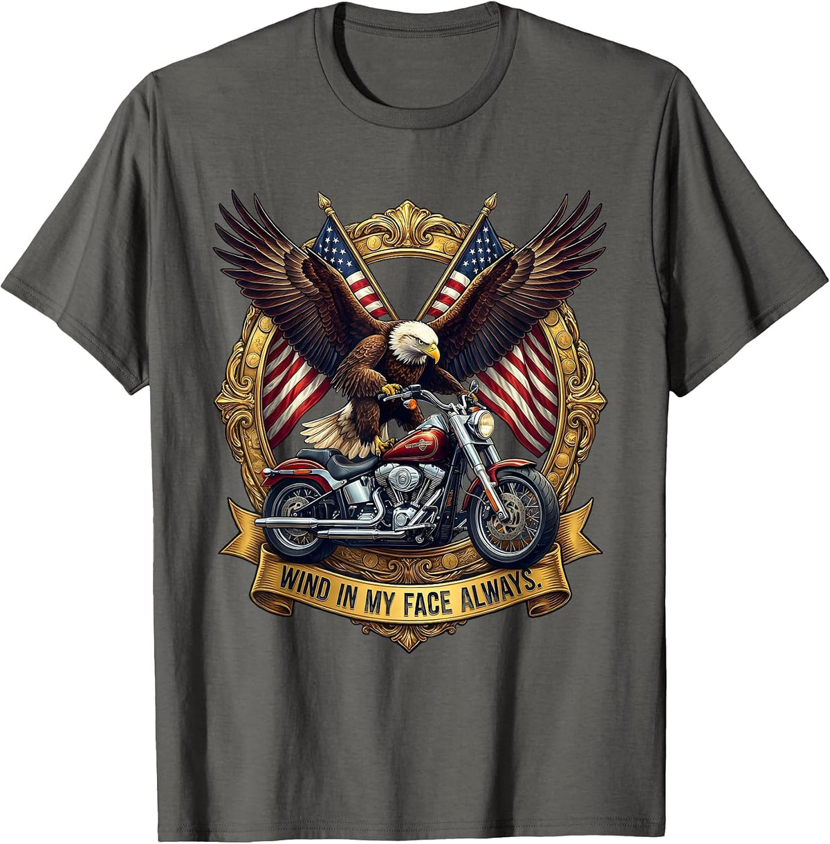Wind In My Face Always Cycling Bike Design T-Shirt - Asphalt Grey