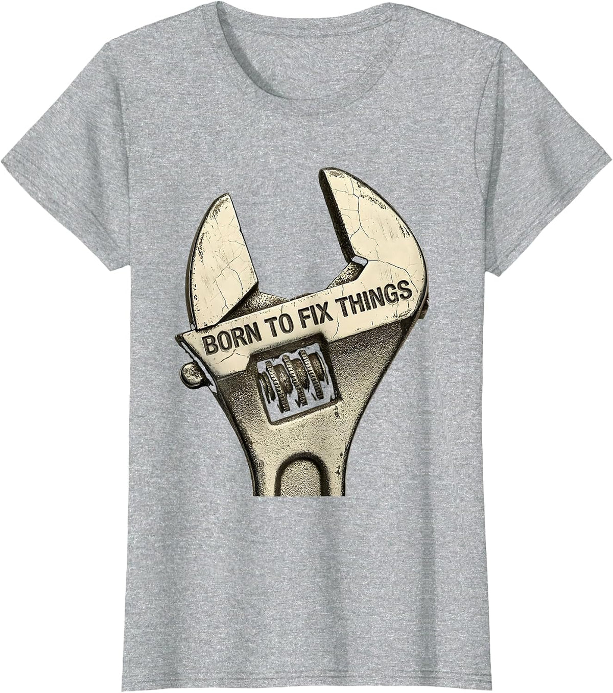Born to Fix Things Mechanic Graphic Design T-Shirt - Heather Grey