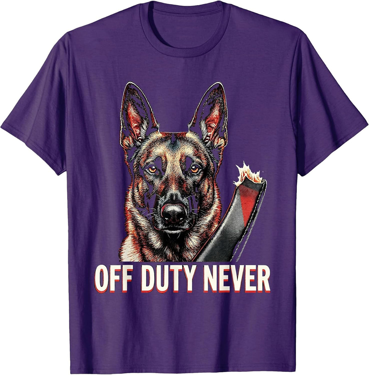 Off Duty Never Belgian Malinois Dog Owner Humor T-Shirt - Purple