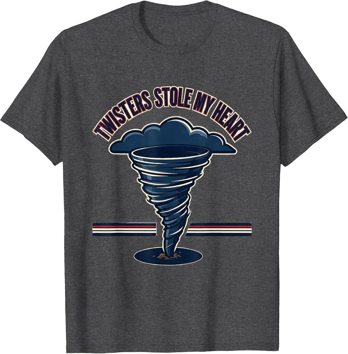 Men's Twisters Stole My Heart Sports Storm Chaser Tornado T-Shirt - Dark Heather Grey
