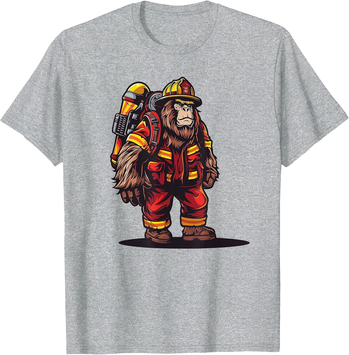 Bigfoot Firefighter I Kids Firefighter T-Shirt - Heather Grey