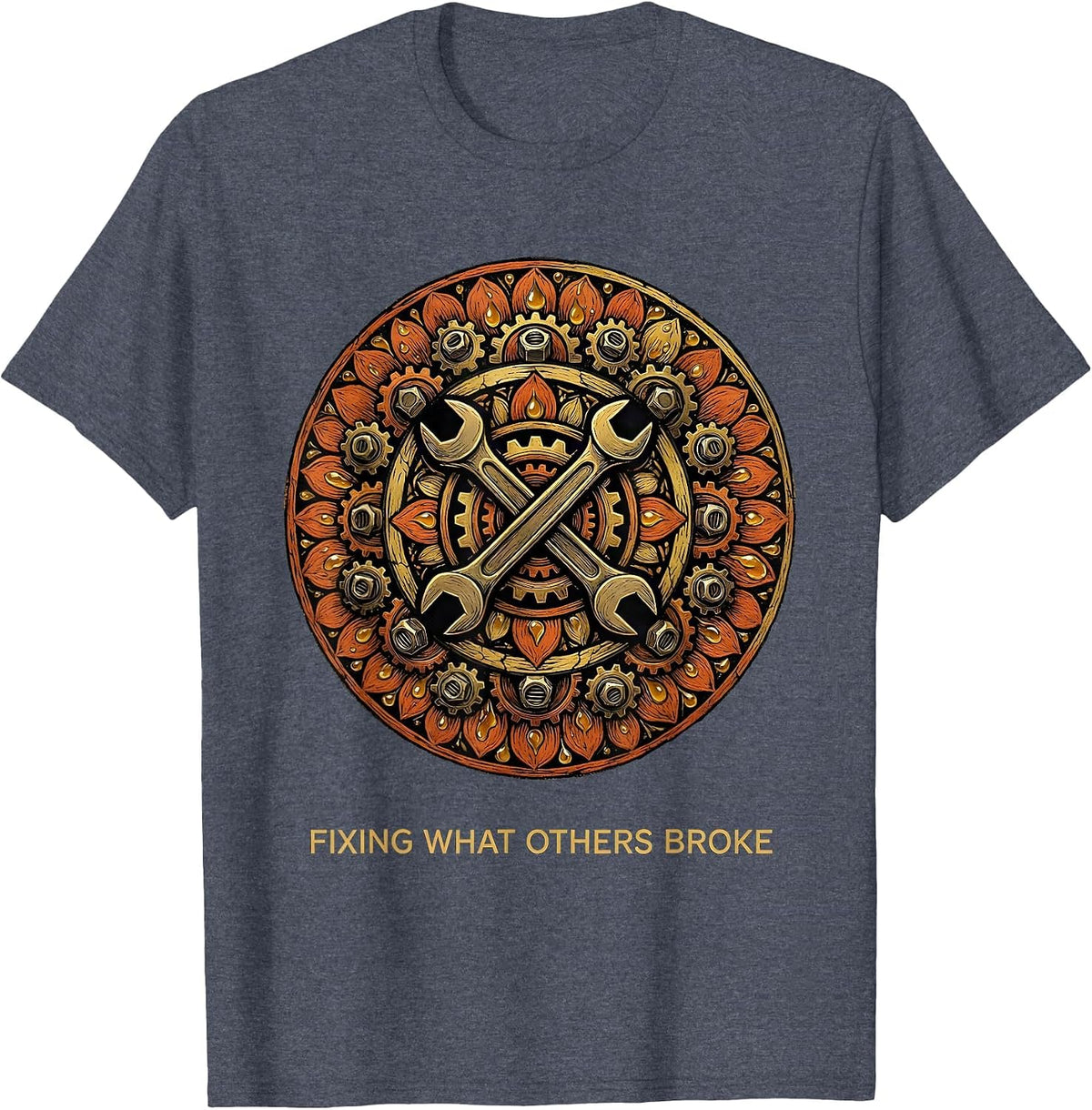 Fixing What Others Broke Mechanic Design T-Shirt - Heather Blue