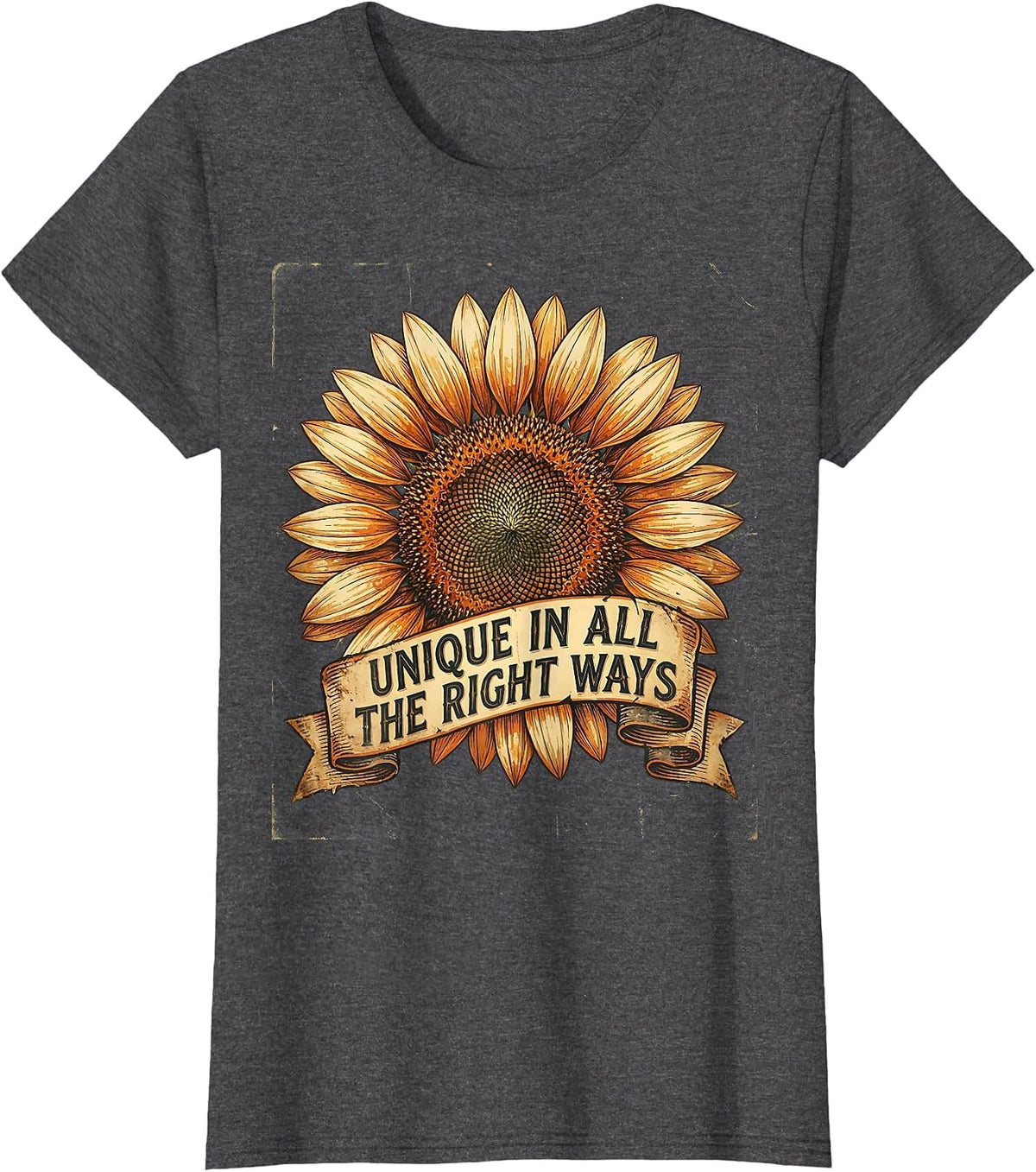 Women's Unique In All The Right Ways Down Syndrome Awareness T-Shirt - Dark Heather Grey
