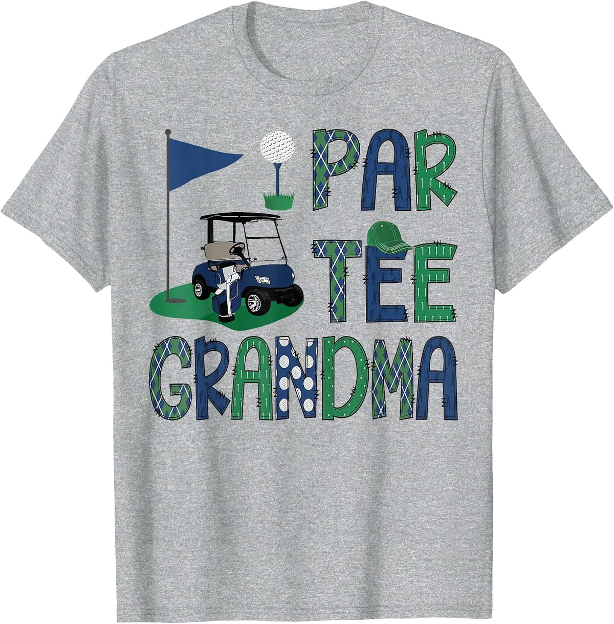Par-Tee Grandma Golf Lover Birthday Party Family Matching T-Shirt - Heather Grey