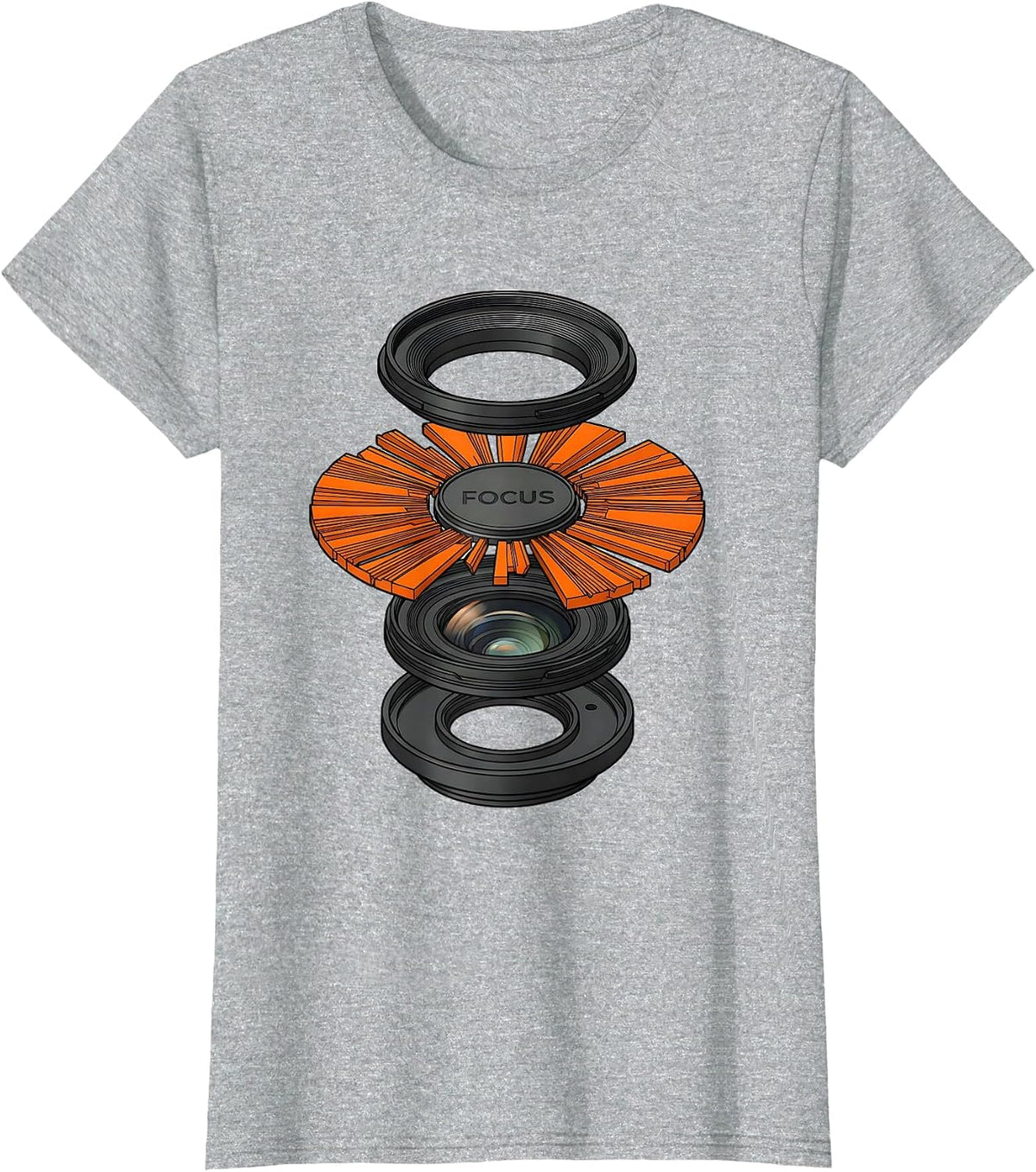 Focus Funny Photographer Camera Hobbyist Gift Humor T-Shirt - Heather Grey