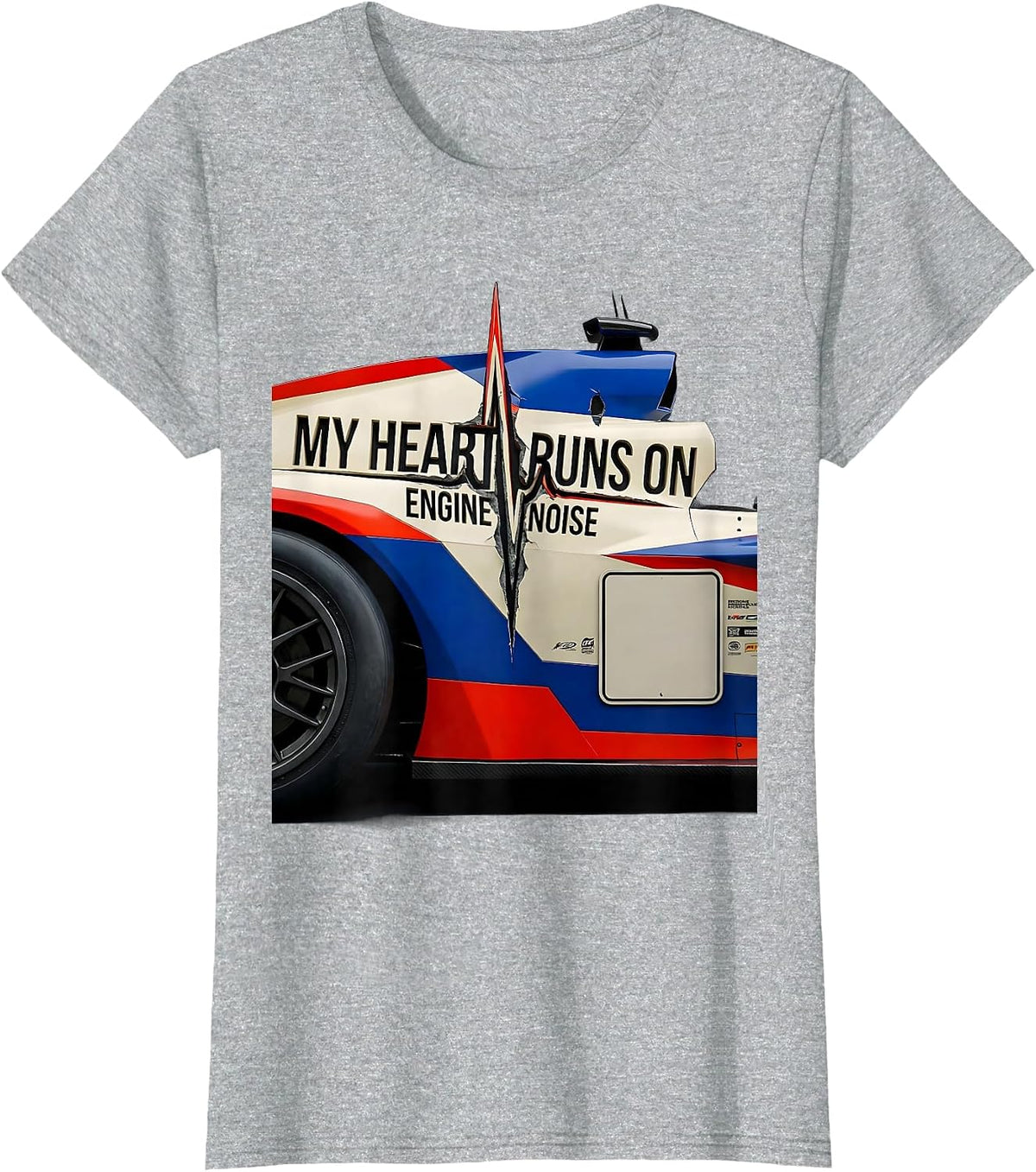 My Heart Runs On Engine Noise Racing Livery Car Guy Gift T-Shirt - Heather Grey