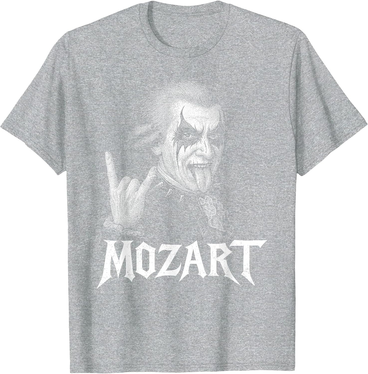Classical Composer Mozart Music Death Metal Corpse Paint T-Shirt - Heather Grey