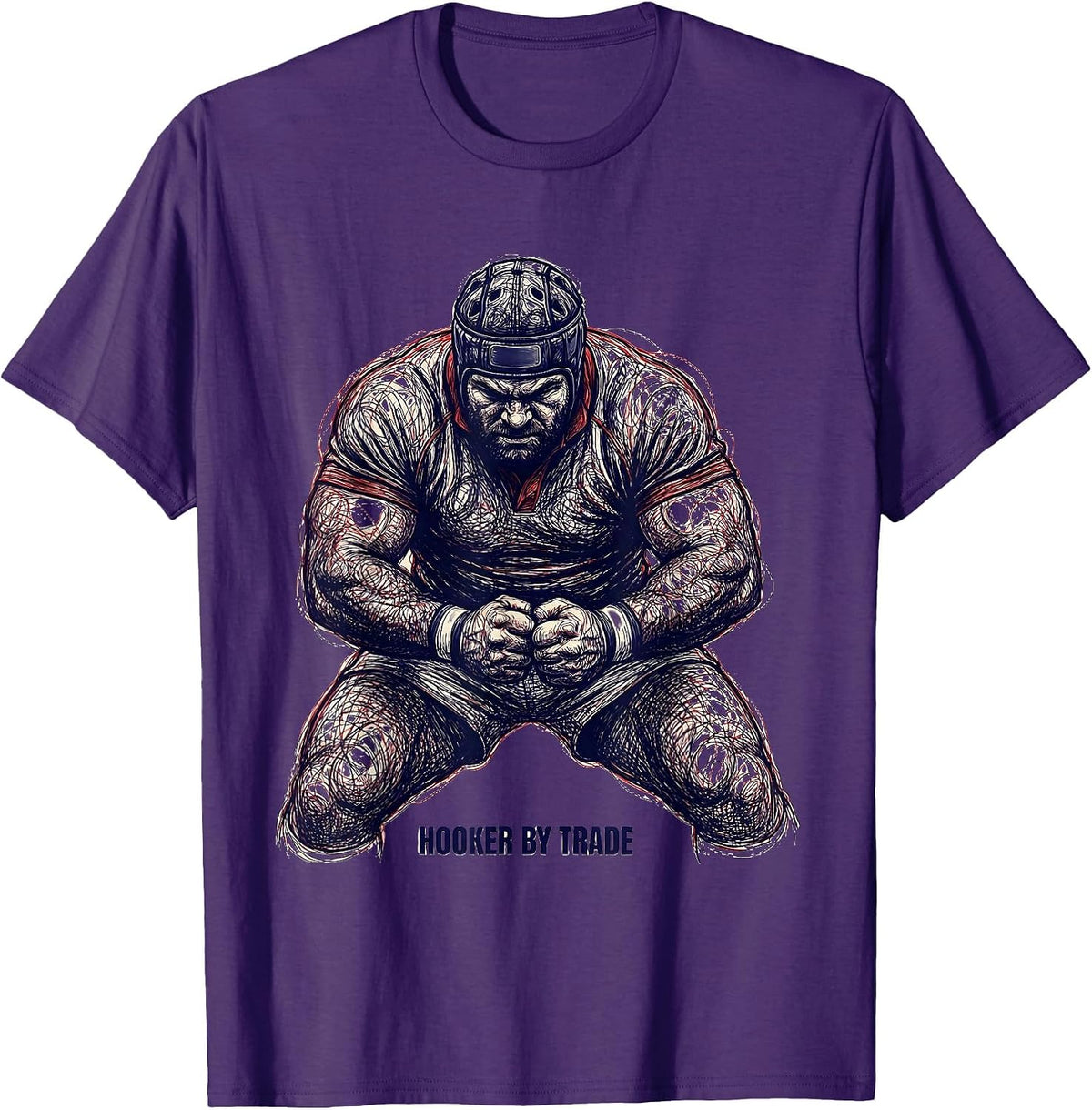 Hooker By Trade Rugby Player Design T-Shirt - Purple