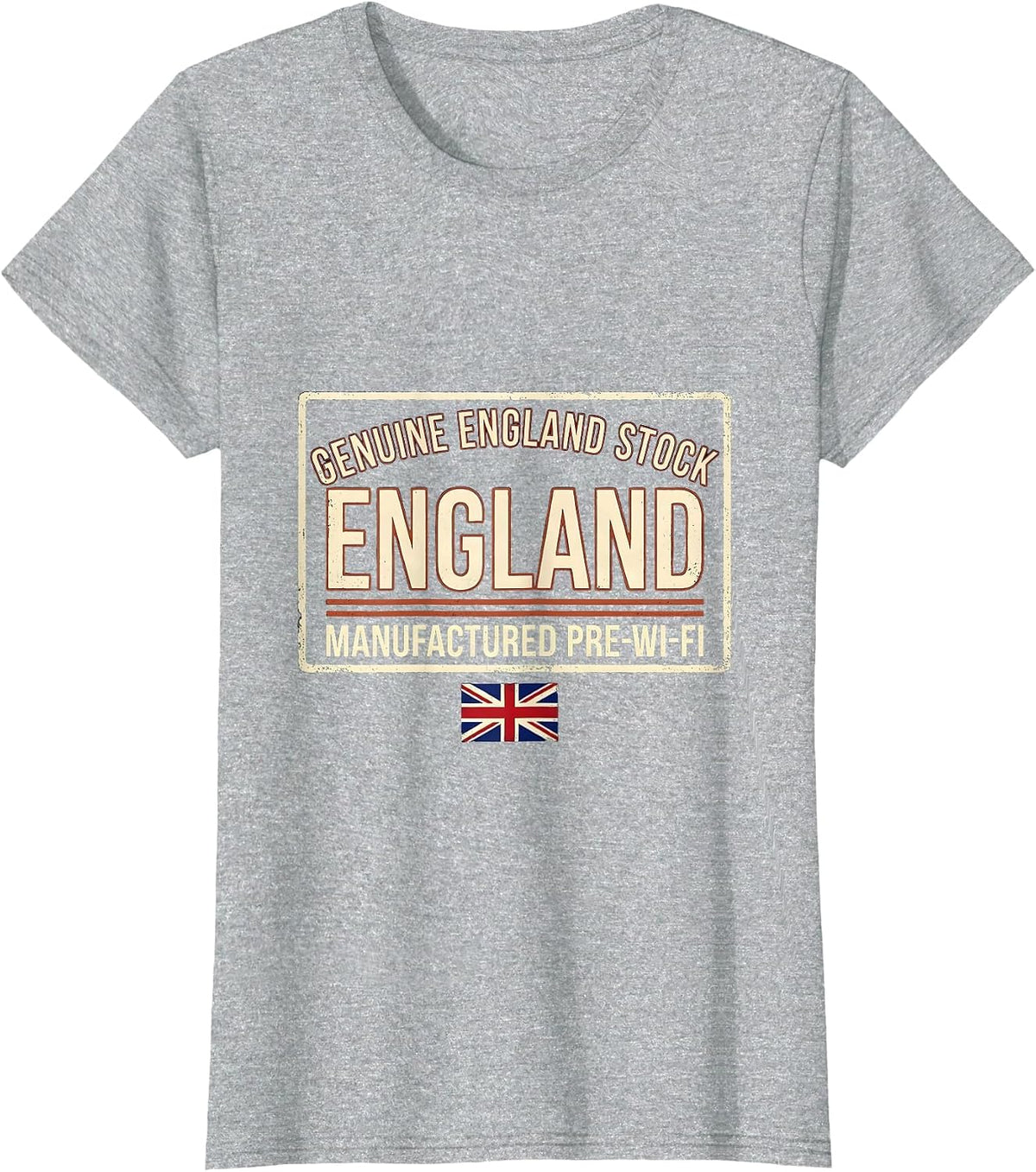 Women's Genuine England Stock Manufactured Pre-Wi-Fi Vintage T-Shirt - Heather Grey
