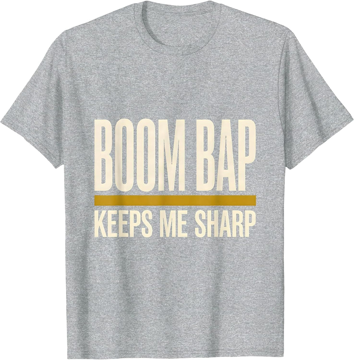 Men's Boom Bap Keeps Me Sharp Vintage Rap Lyric Quote Old School T-Shirt - Heather Grey