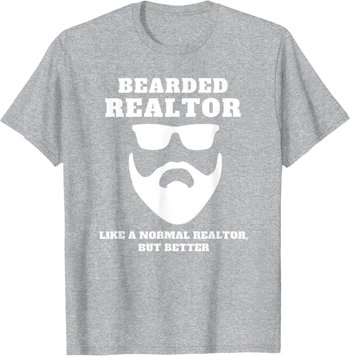Bearded Realtor Definition Funny Male Real Estate Agent T-Shirt - Heather Grey