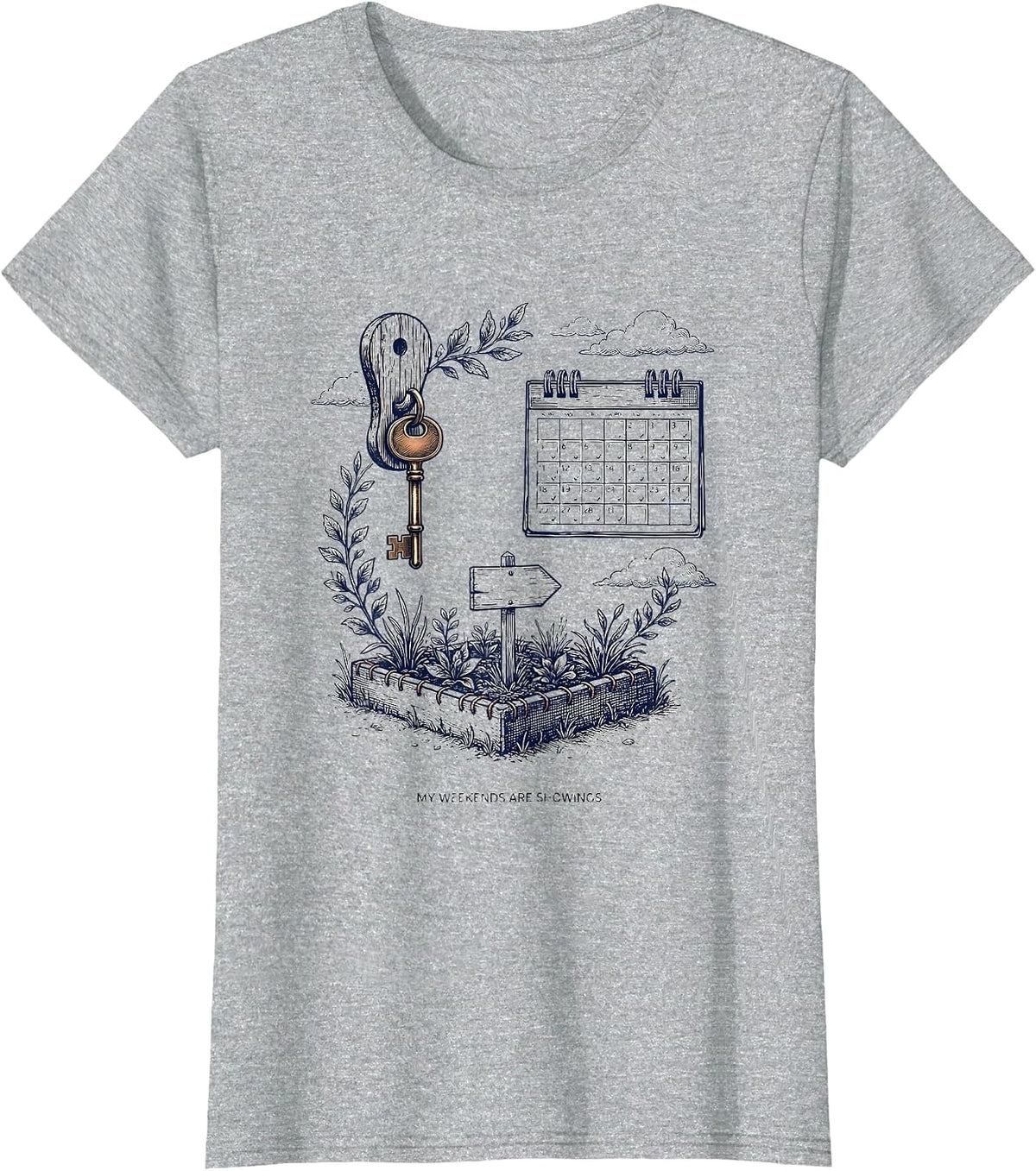 Women's My Weekends Are Showings Funny Realtor Real Estate Agent T-Shirt - Heather Grey