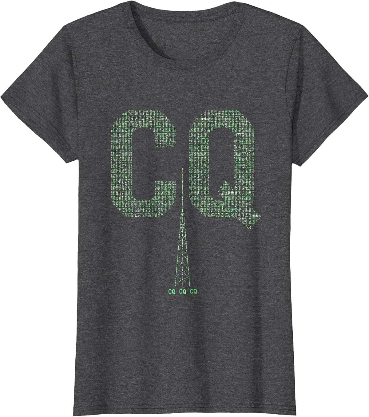 Women's CQ CQ CQ Funny Ham Radio Operator Hobbyist Humor T-Shirt - Dark Heather Grey