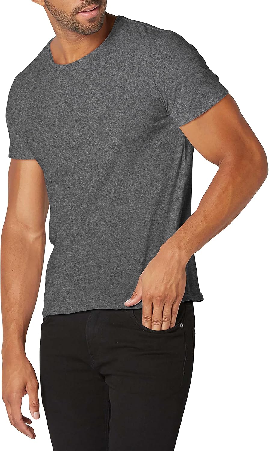 Hat and Beyond Mens Casual Athletic Plain Crew Neck Workout Performance Skateboard T Shirts Solid Short Sleeve Active Tee -
