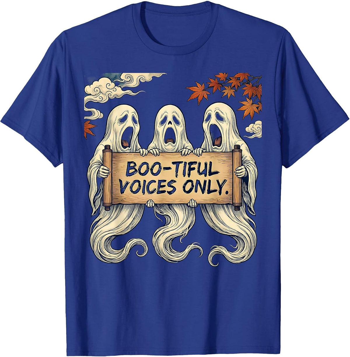 Men's Boo-tiful Voices Only Halloween Ghost Choir T-Shirt - Royal Blue