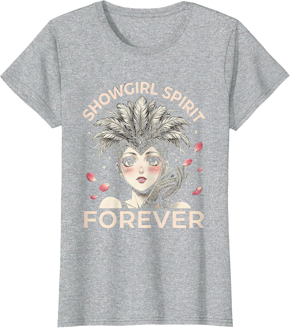 Showgirl Spirit Forever Glam Era Design T-Shirt - Heather Grey
