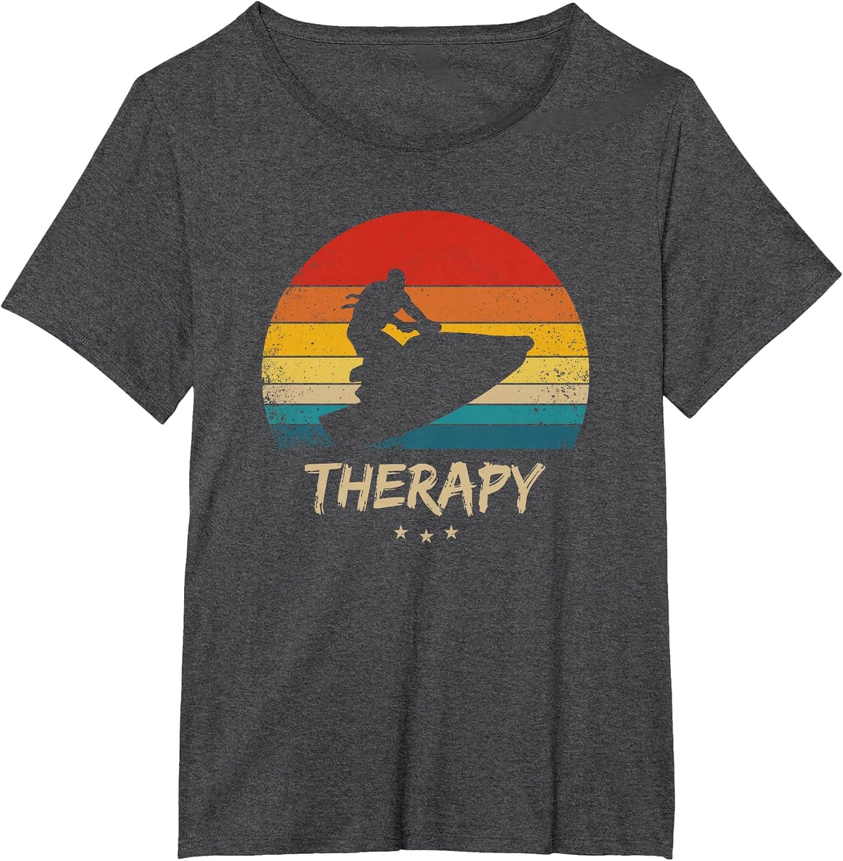 Jet Ski - Funny Jetski Therapy T-Shirt - Dark Heather Grey