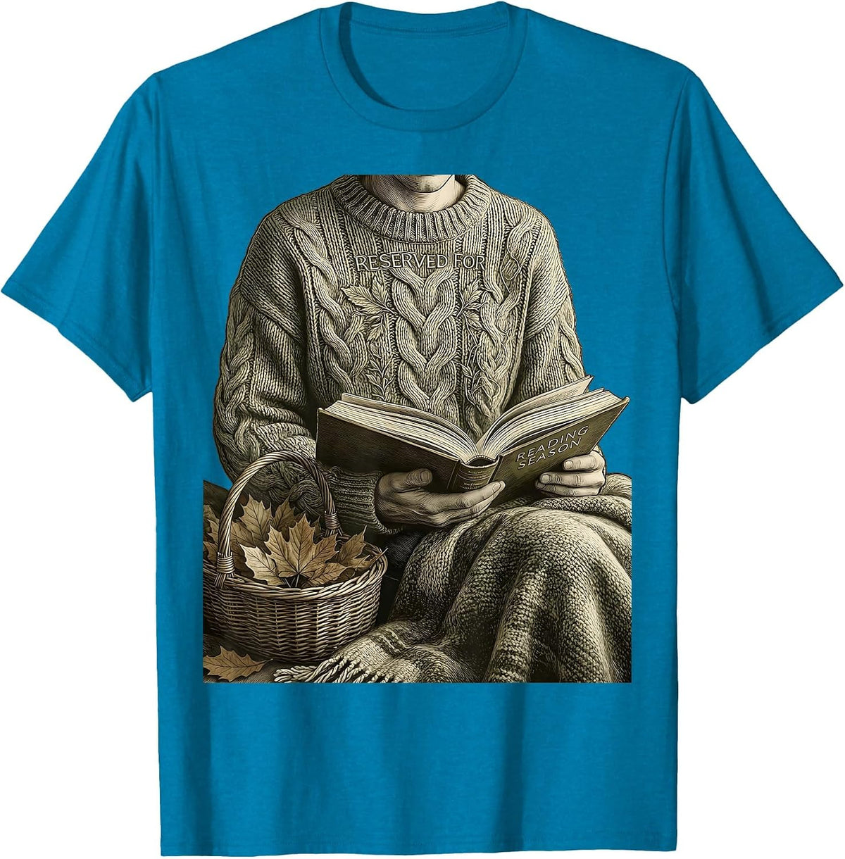 Reserved For Reading Season Cozy Autumn Book Lovers Teacher T-Shirt - Sapphire Blue