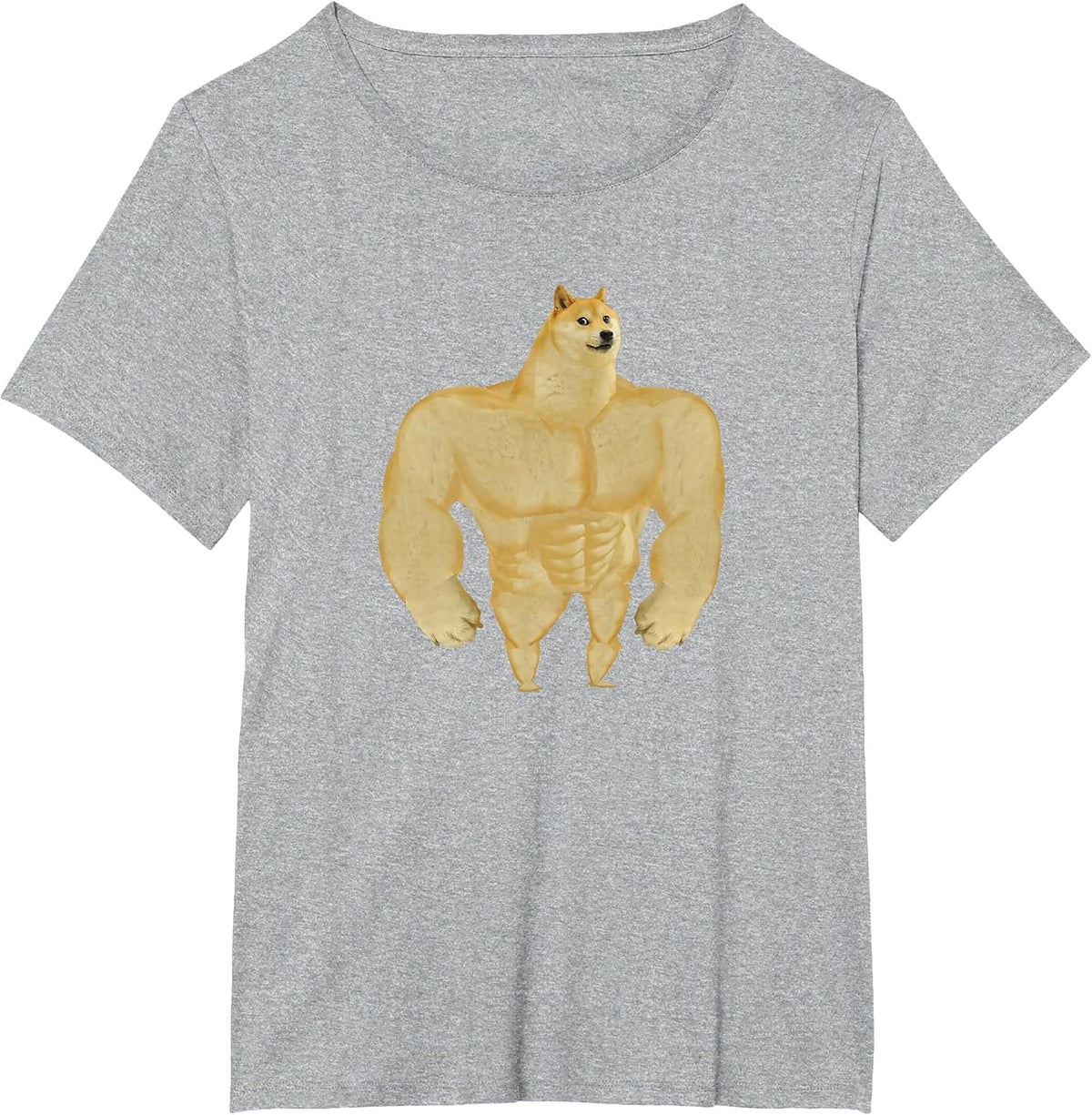 Swole Dog Meme Buff Dog Meme T-Shirt - Heather Grey