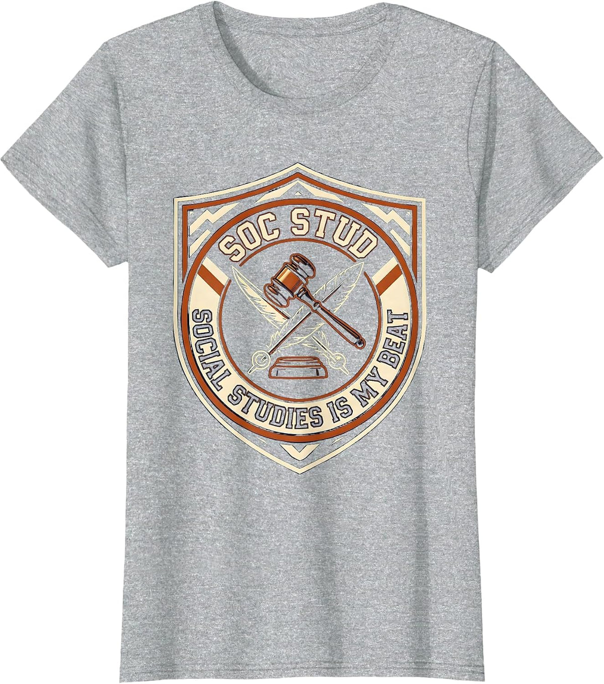 Social Studies Is My Beat Funny Teacher Back To School T-Shirt - Heather Grey