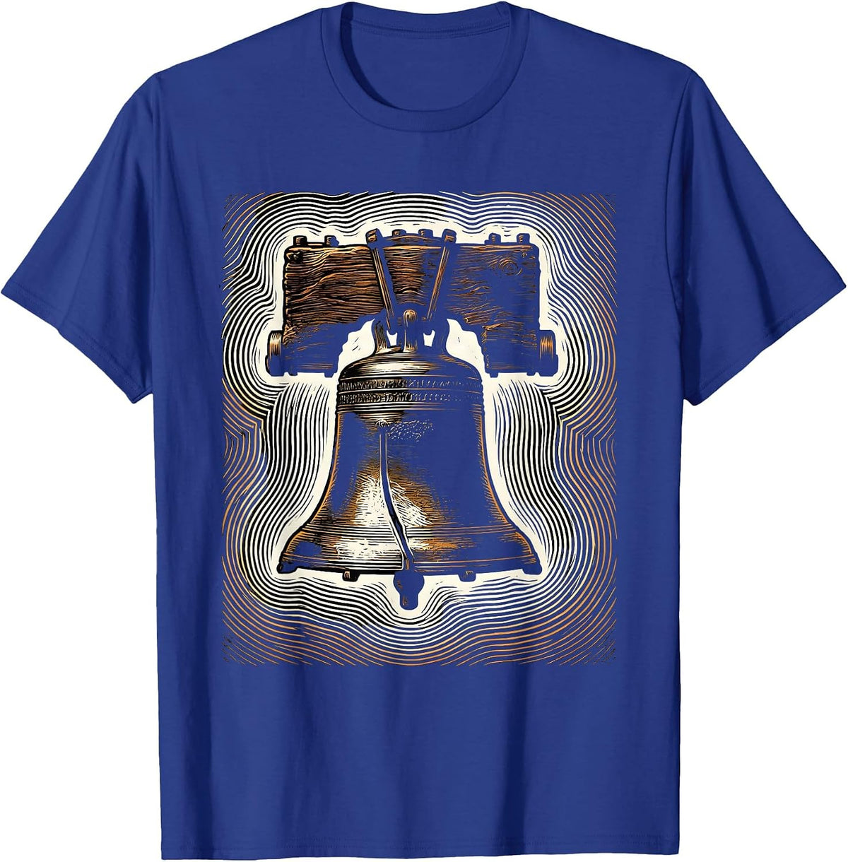Men's Ringing Bell Sound Waves Graphic Tee for Teachers T-Shirt - Royal Blue