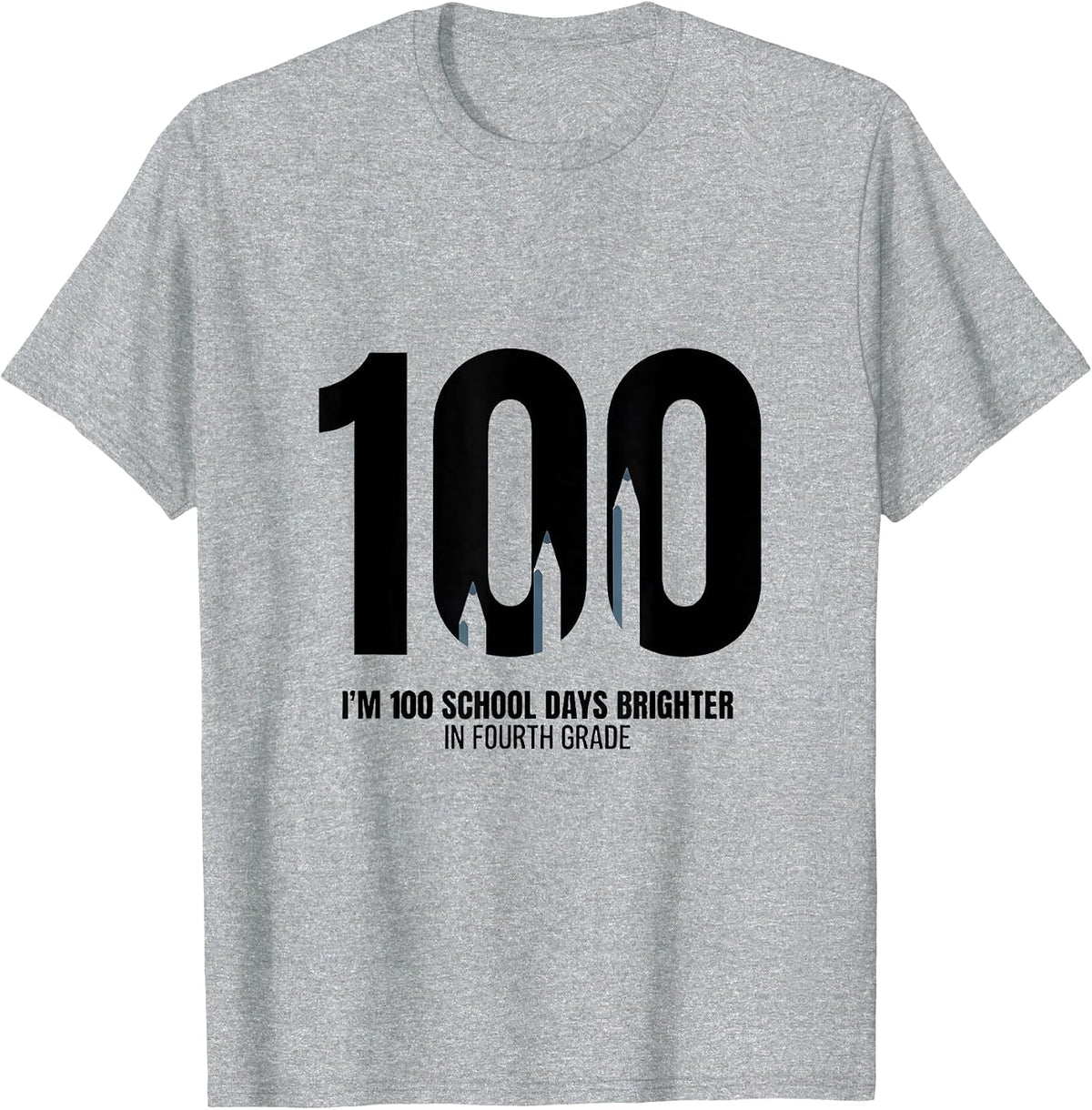 Men's I'm 100 School Days Brighter In Fourth Grade Teacher T-Shirt - Heather Grey