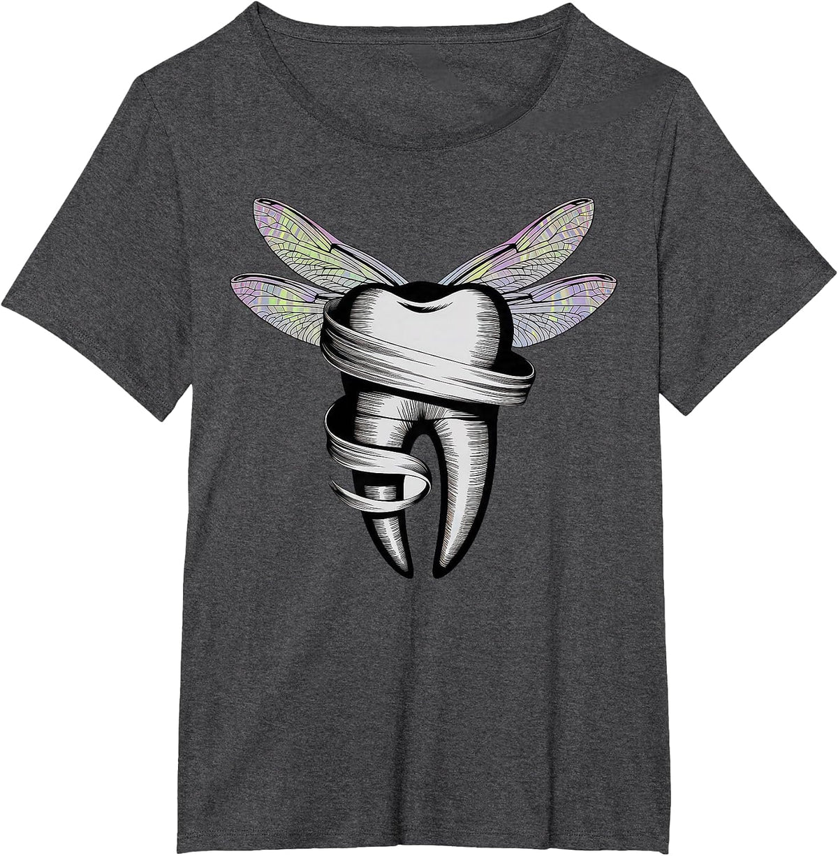 Tooth Fairy Costume Women Adult Teeth Carnival Dentist T-Shirt - Dark Heather Grey