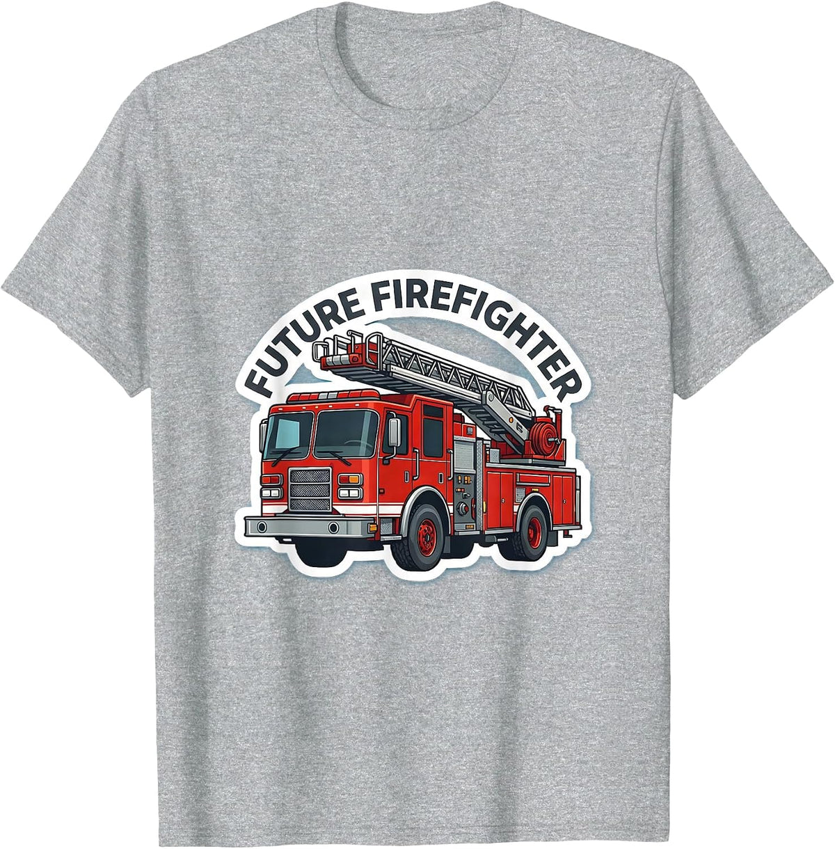 Men's Future Firefighter Playful Fire Truck Kids Birthday T-Shirt - Heather Grey