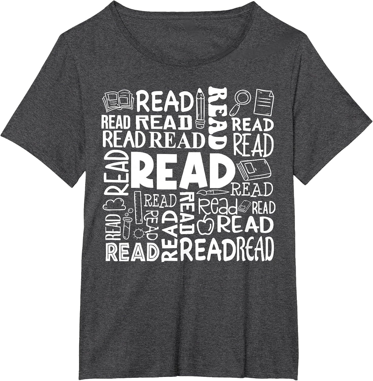 Retro Librarian Book Reader Library Book Reading T-Shirt - Dark Heather Grey